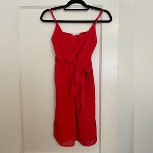 Everly - size small - red/orange wrap style dress